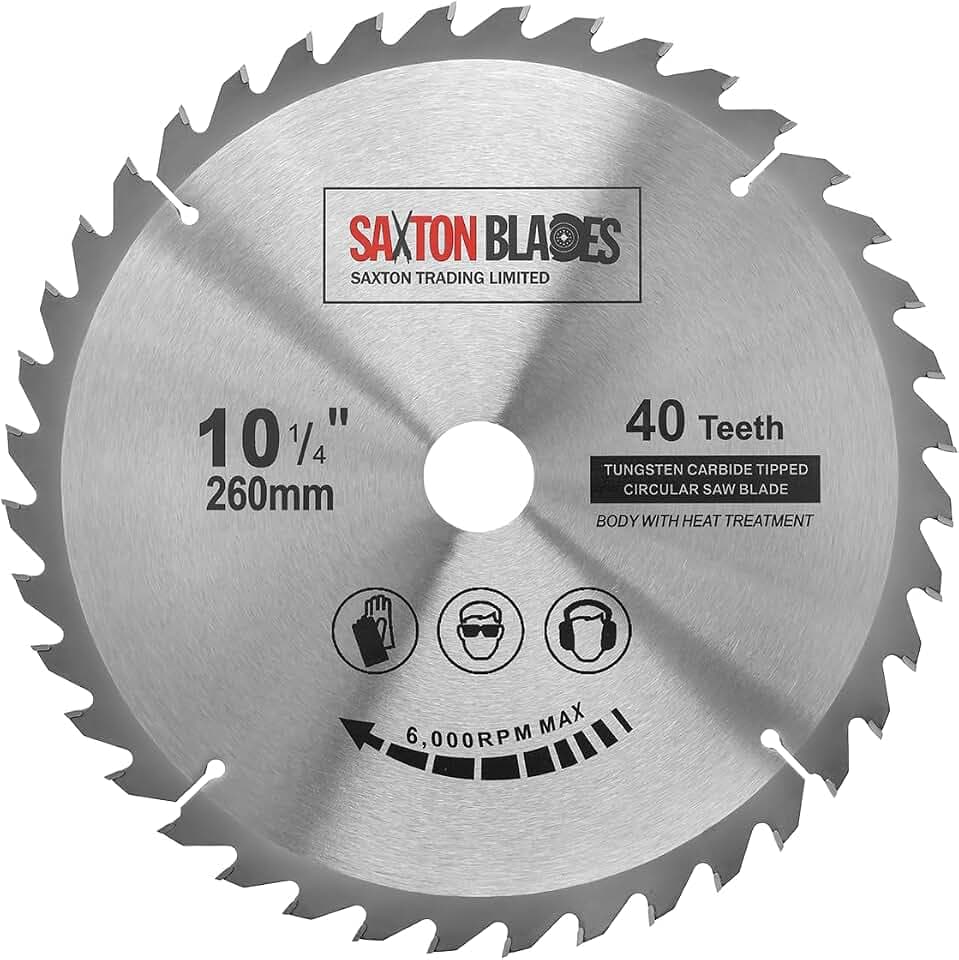 TCT26040T Saxton TCT Kreissägeblatt 260mm x 40T Kompatibel mit Festool Bosch Makita Dewalt