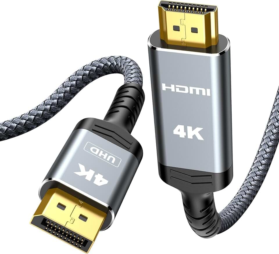 Highwings 4K DisplayPort to HDMI Cable, Uni-Directional DP to HDMI Male