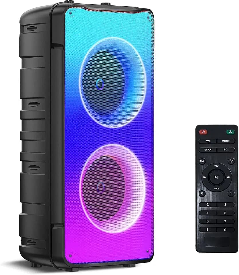 Bluetooth Lautsprecher 60W Große Bluetooth 5.0 Musikbox Bass Boost Tragbarer Lautsprecher Kabellos LED Beleuchtung 10000 Akku Outdoor Lautsprecher für Home Party
