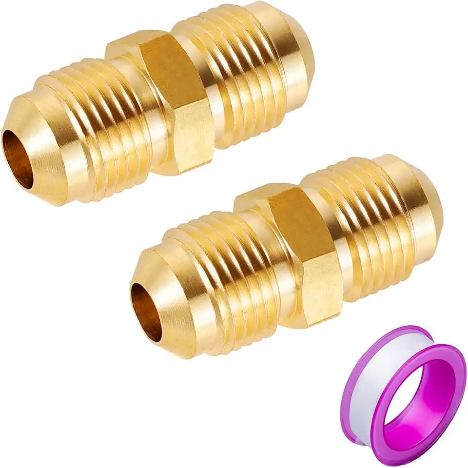 3/8" Male Flare x 3/8" Male Flare Connector Gas Adapter Union Brass Tube Coupler Pipe Fitting (2PCS)
