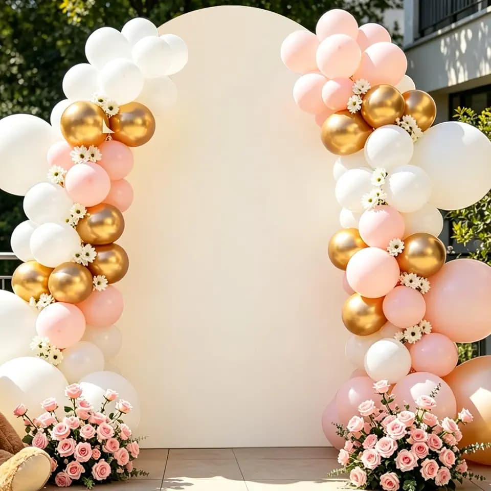 7.2FT Arch Backdrop Cover, Beige Spandex Arch Stand Cover Stretchy Metal Arch Backdrop Cover for Wedding Party Baby Shower Birthday Photo Background Arch Banquet Ceremony Decorations