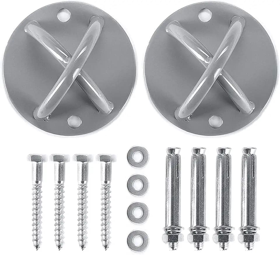 2 Pack Wall Mount Bracket for Suspension Straps, Ceiling Anchor Mount for Rings, Body Weight Strength Training Systems, Yoga Swings, Boxing Equipment