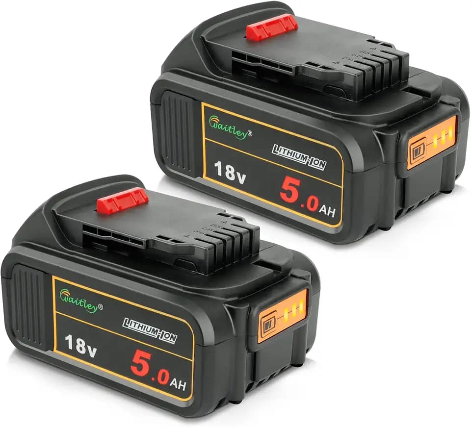 2 Stück Waitley 18V 5.0Ah Ersatz-Akku für Dewalt akku 18V DCB184 DCB200 DCB182 DCB180 DCB181 DCB182 DCB201 18V XR Elektrowerkzeuge Batterie