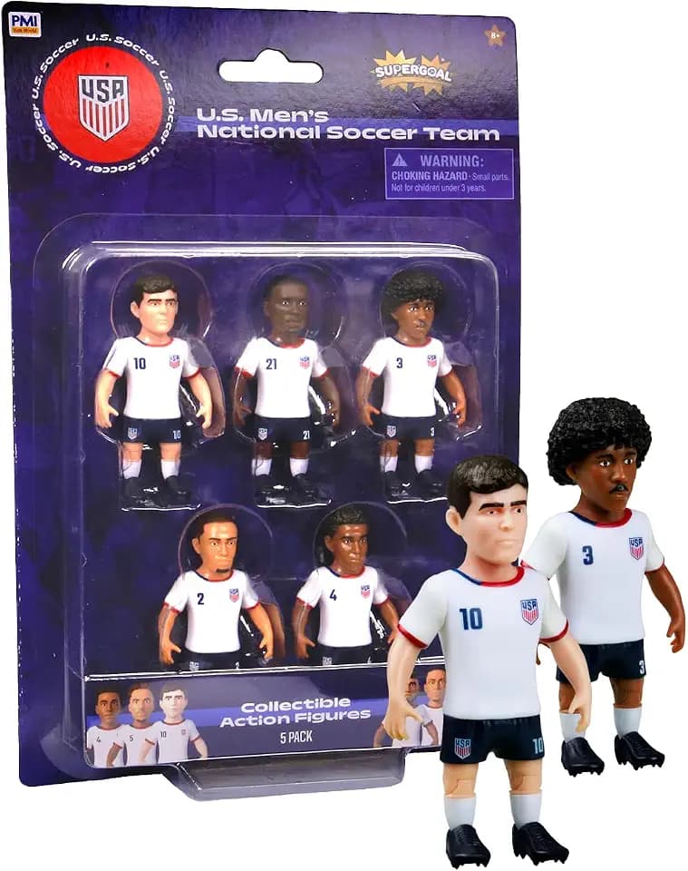 PMI Collectibles World Cup Soccer Figures – Mystery 5 Pack Blister All-Stars – Official Football Player Mini Figures, Surprise Soccer Collectible Toy Set for Fans & Kids