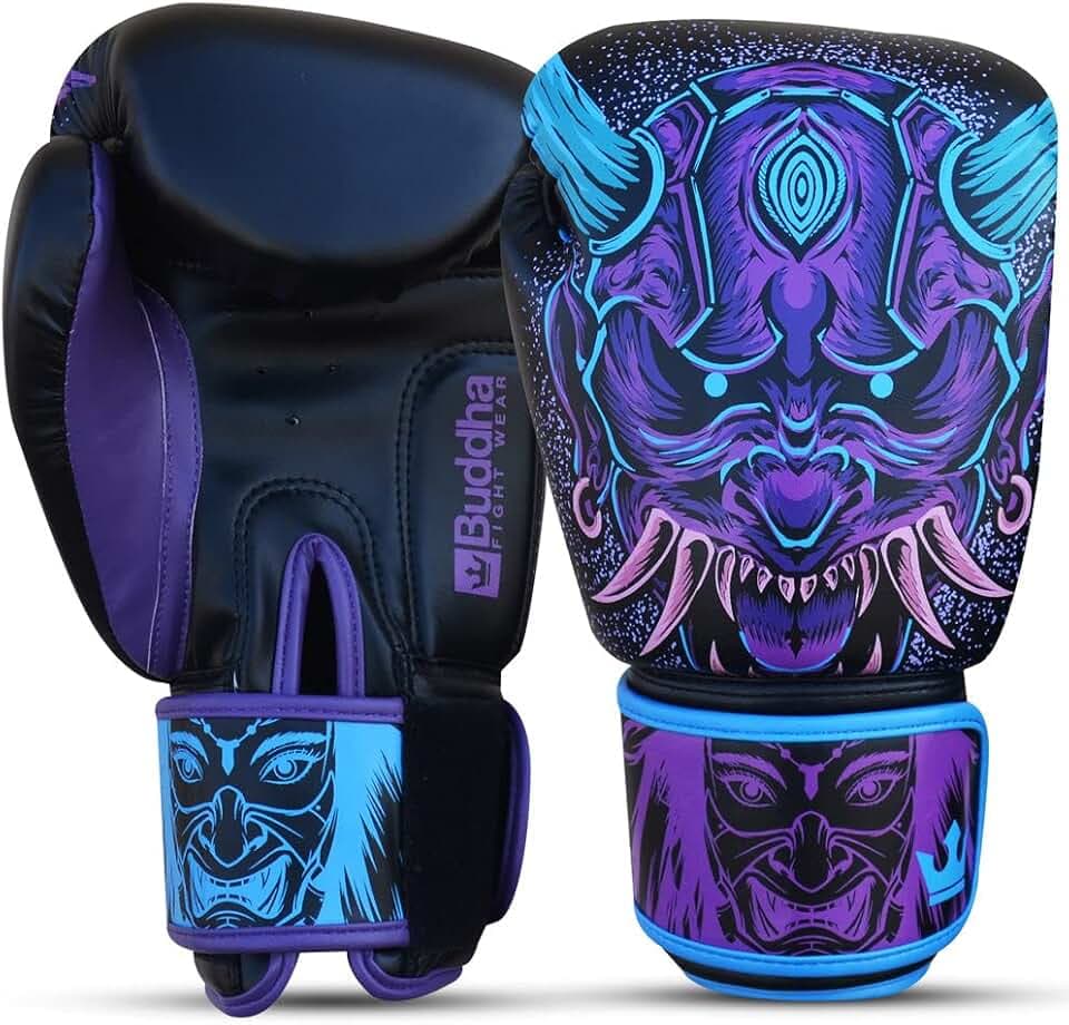 Buddha Fight WEAR - Fantasy Luzbel Boxhandschuhe - Muay Thai - Kickboxen - Kunstleder Innenmaterial Geruchsresistent - Verstärkte Naht - Verschiedene Designs