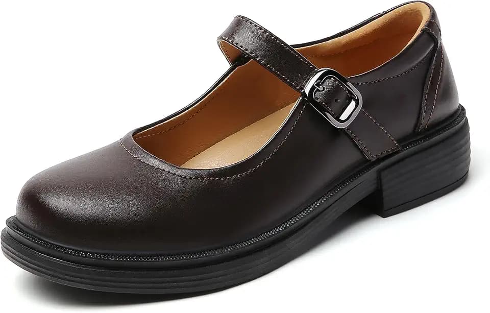 Women Black Mary Jane Flats Non Slip Comfort Office Work Dress School Shoes