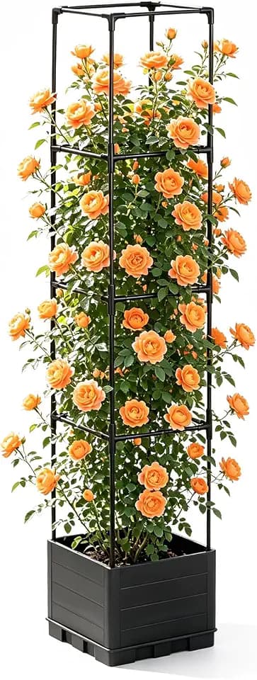 Large Trellis for Climbing Plants, 47 Inch Taller Plant Trellis for Potted Climbing Plants, Modern Decorative Trellis for Climbing Plants, Flowers, Grape, Pea, Cucumber
