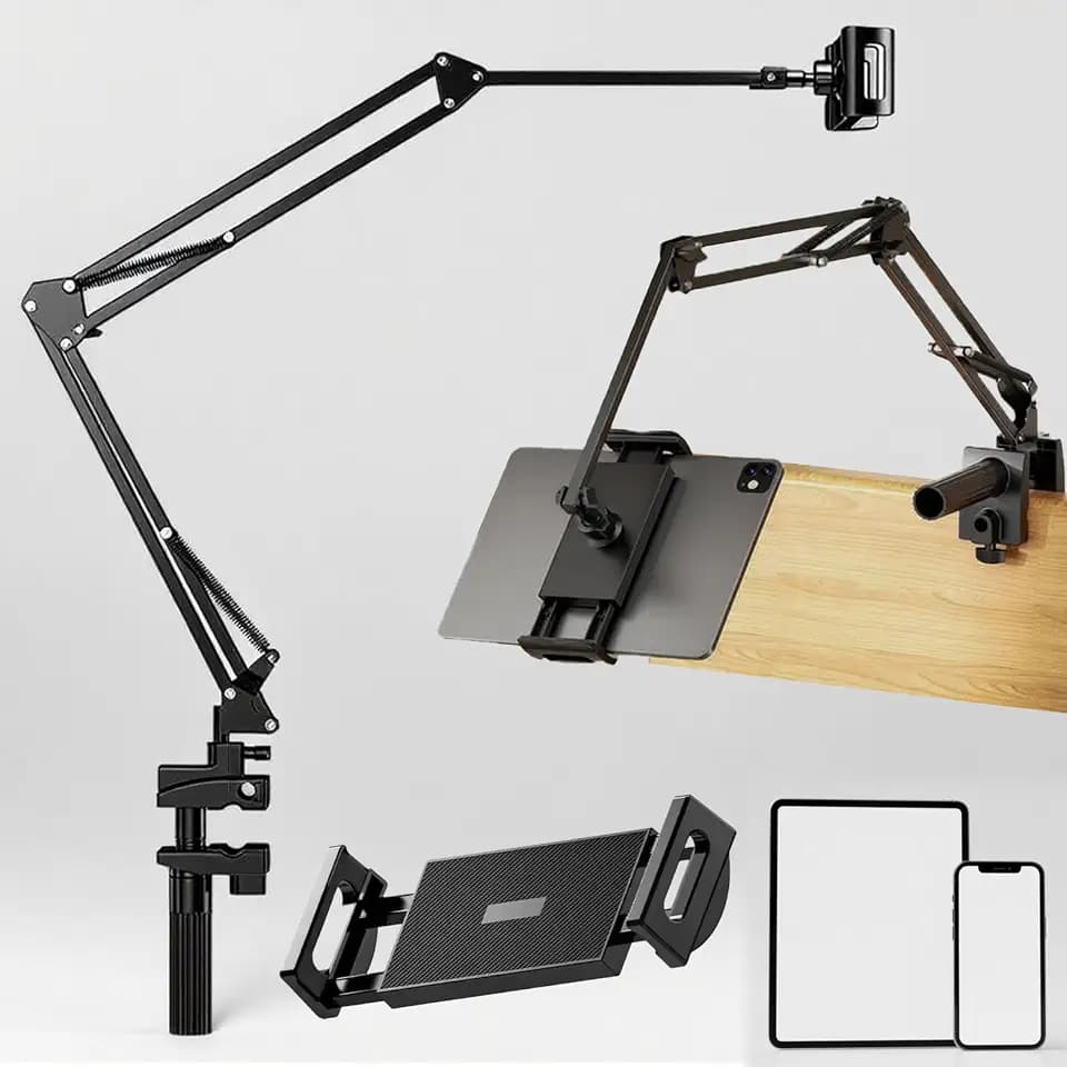 YTDSUPTablet Stand for Desk, 360° Rotation, Adjustable Gooseneck Tablet Arm