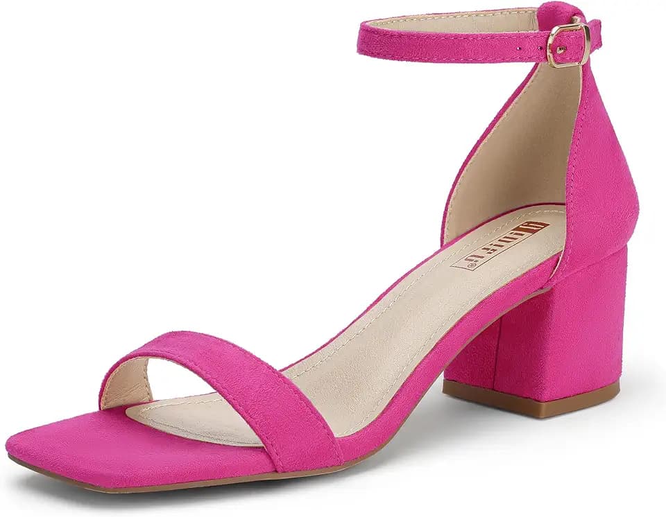 IDIFU Chunky Block Low Short Heels Sandals Dress Shoes for Women