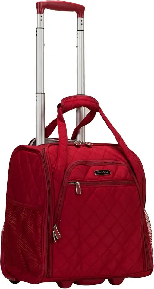 Rockland Melrose Upright Wheeled Underseater Carry-On Luggage, Red
