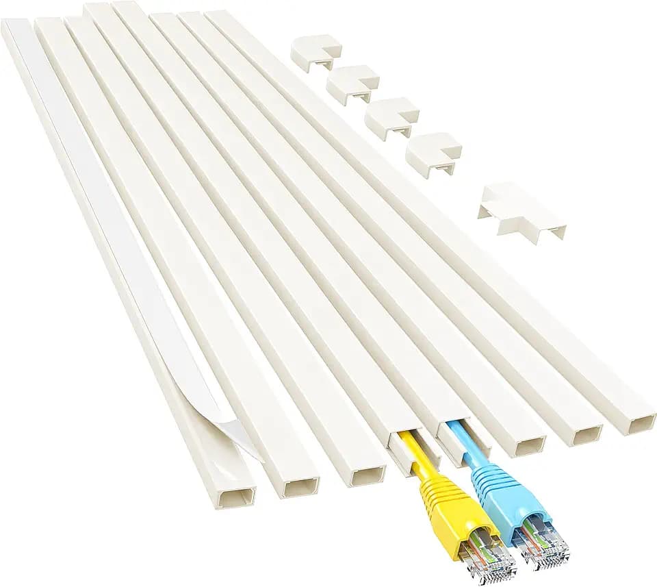 Yecaye Cord Hider, 113in One-Cord Cable Raceways, W0.59in H0.4in, Beige