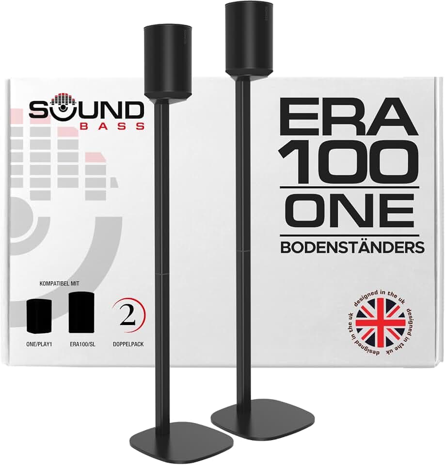 Sound Bass ERA100 Bodenständer, 2er-Pack, Schwarz