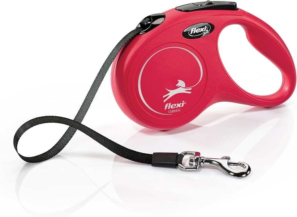 flexi® Classic S Hunde Roll-Leine, 5m Gurt, rot