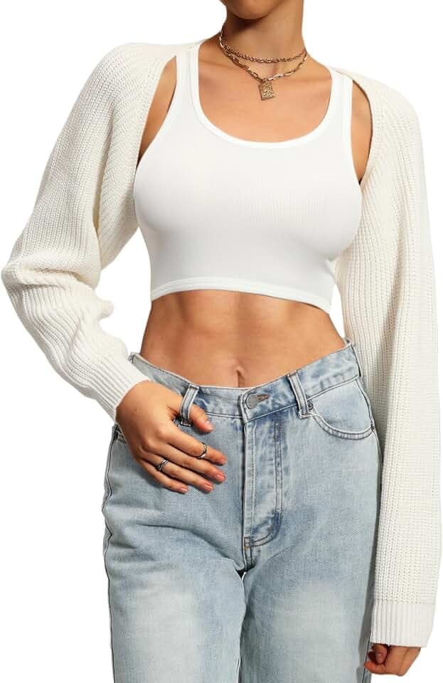 Navneet Women Knit Bolero Shoulder Shrug Sweater Cropped Cardigan