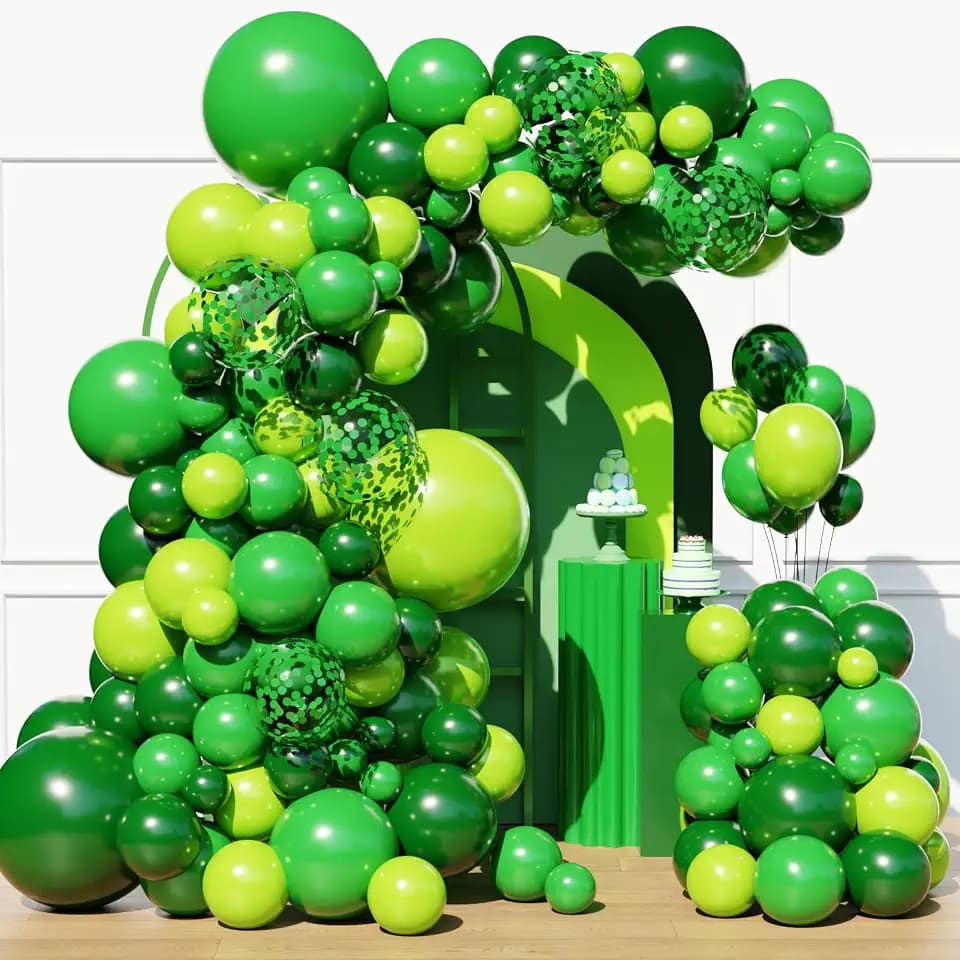 Green Balloons Arch Kit, 129Pcs Green Balloons Garland