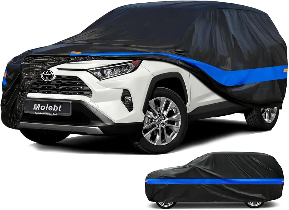 SUV Car Cover Waterproof All Weather for Automobiles, Universal Fit Hyundai Santa Fe/Tucson, Jeep Cherokee, Toyota RAV4, Volkswagen Tiguan, Ford Edge, Nissan Murano, Mazda CX-5 etc.