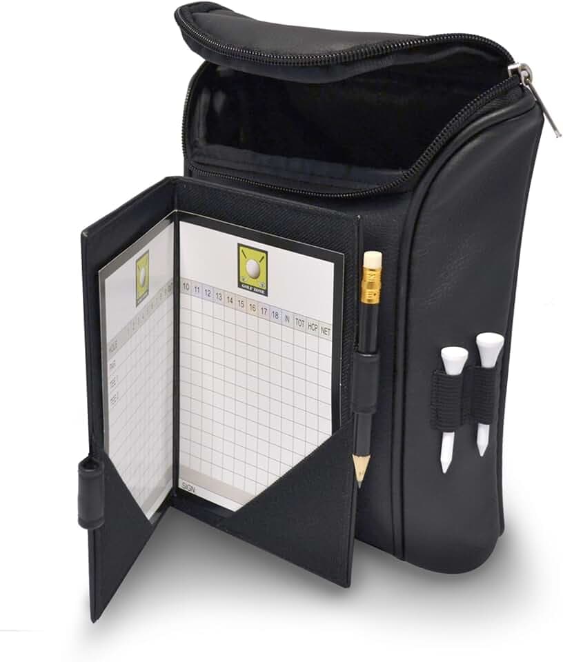 Longridge Accessoire Golftasche mit Scorecard, Schwarz,