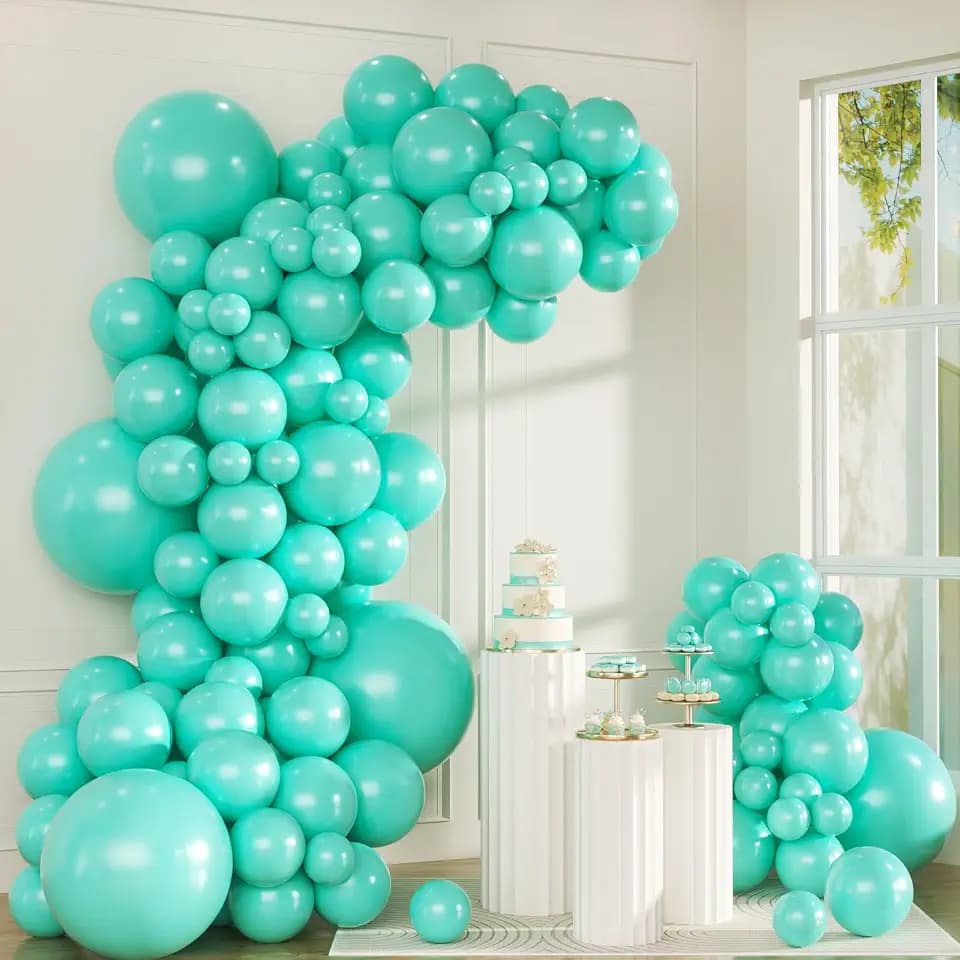 Teal Blue Balloon Arch Kit, Thickened 100Pcs Balloons Different Sizes 18/12/5 Inch for Birthday Party Graduation Bachelorette Anniversary Wedding Gender Reveal Baby Shower Decorations Supplies