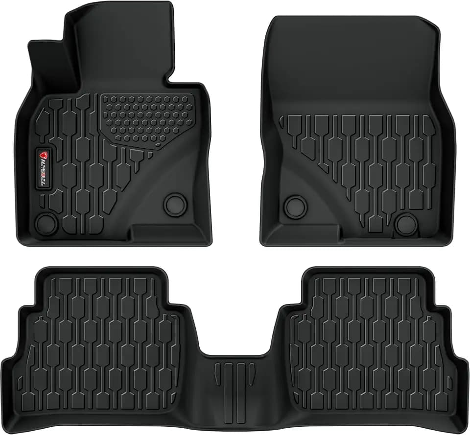 Floor Mats Compatible with Mazda CX-5 2017-2025, All Weather TPE Floor Liners, Custom Fit Car mats, 1st & 2nd Row, Black