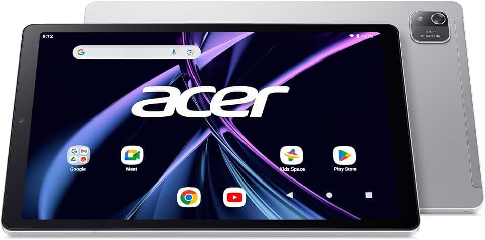 Acer Iconia Tab A10 (A10-21-A43P) Tablet 10 Zoll HD IPS-Display - Allwinner A523, 4 GB LPDDR4 RAM, 128 GB Speicher, WLAN, Bluetooth 5.4, Kartenleser, Android 14, Iron Grey
