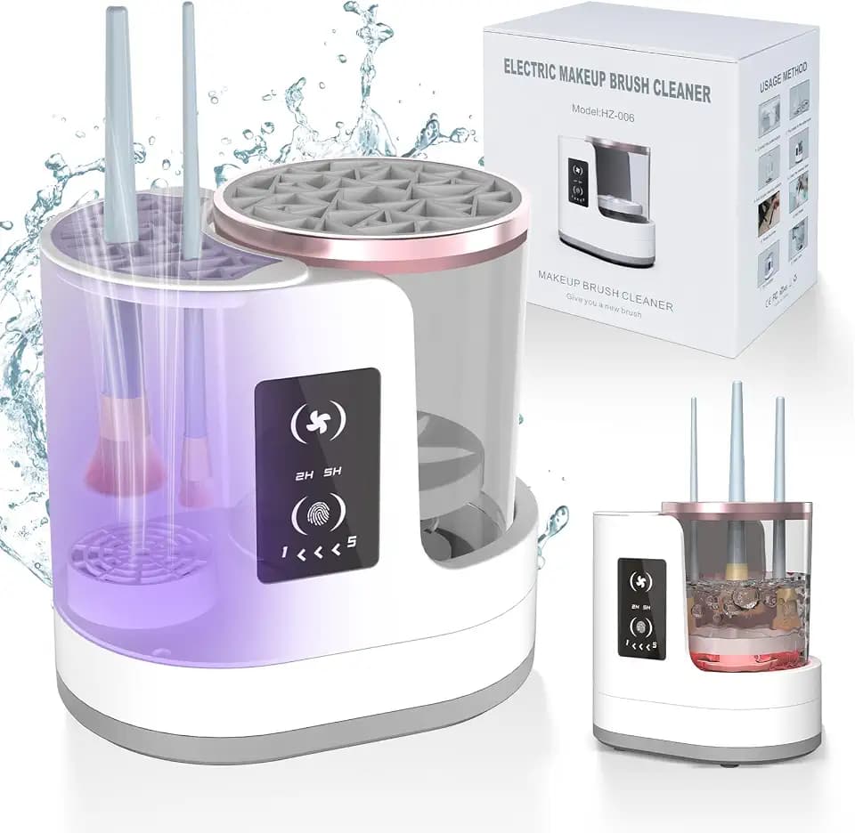 3 IN 1 Electric Makeup Brush Cleaner Machine With Makeup Brush Dryer-Holder-Portable Automatic USB Cosmetic Brushes Cleaner Tool for All Size Beauty Makeup Brush Set,Eyeshadow, Blush Brush