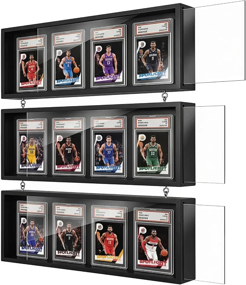 MoKo Card Display Case, 3-Pack Wall Mount for 12 Graded Cards