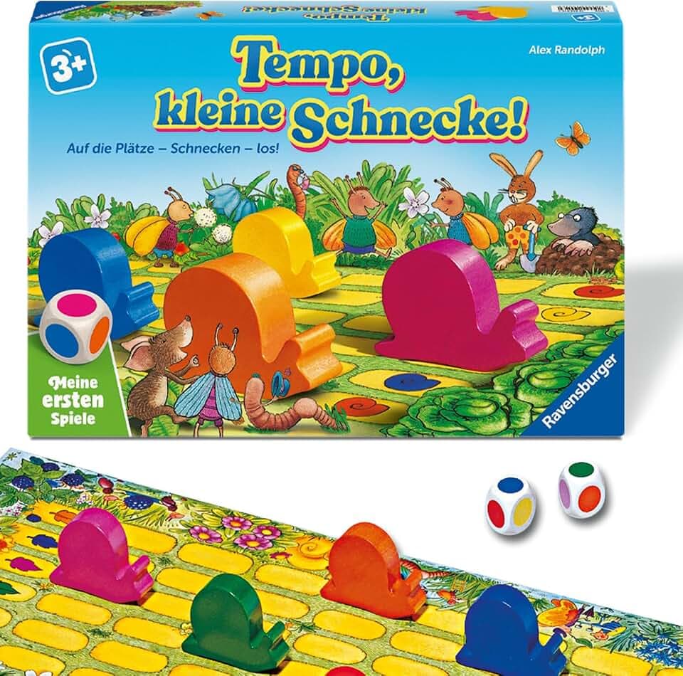 Ravensburger 12010016 Tempo, kleine Schnecke - Meine ersten Spiele: Kinderspiele, Spiele ab 3 Jahren, für 2-6 Spieler, Geschenk für Mädchen oder Junge