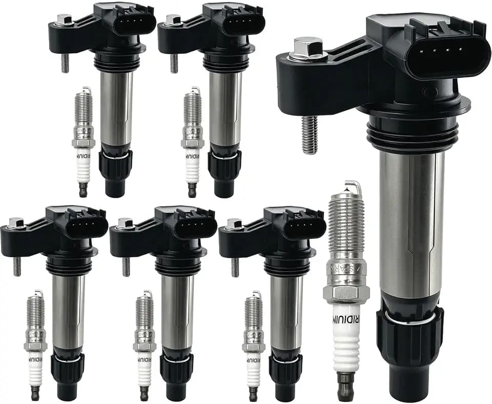Ignition Coil Pack and Iridium Spark Plug Set of 6 Compatible with 2010 2012 2013 2014 2015 2016 Buick Chevy Cadillac 3.6L V6 Replacement of 12618542 UF569