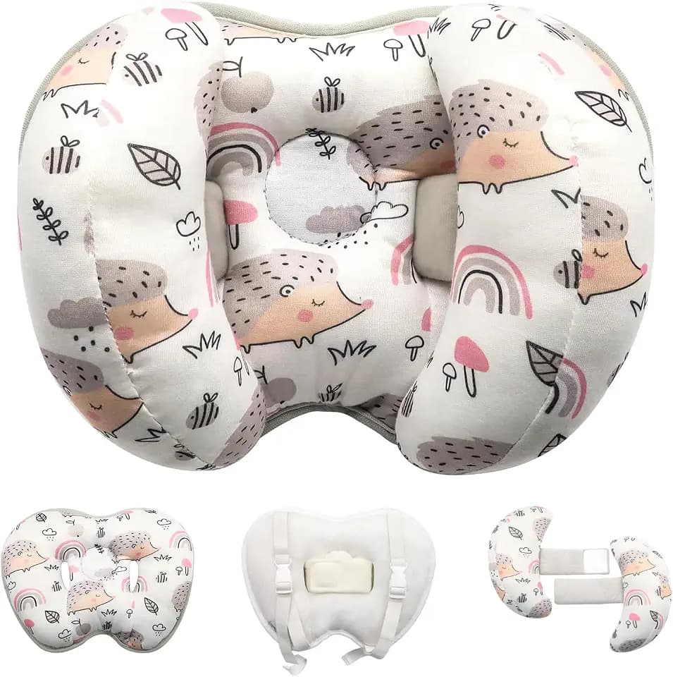 KAKIBLIN Baby Kopf-Nackenstützkissen, 2 in 1 Bananen-Nackenkissen für Baby