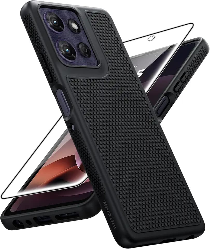 FNTCASE for Moto G-Power 2025/2026 Case: Non Slip TPU Shockproof Black