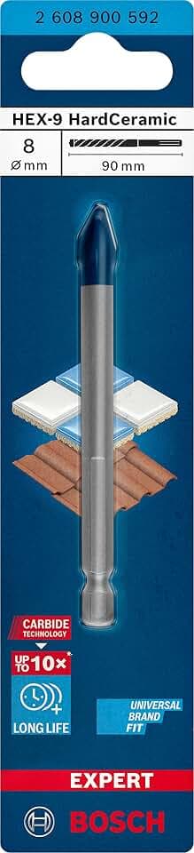 Bosch 1x EXPERT HEX-9 Hard Ceramic Bohrer, 8x90 mm