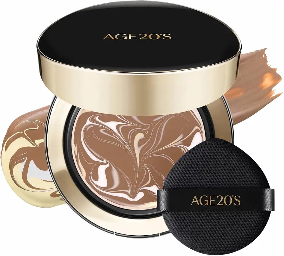 [Vegan] AGE20'S Signature Essence Pact | Pack of 1 | 33N HAZELNUT | Korean Cushion Foundation | Cream Foundation, Dewy & Glow Finish, Natural Coverage, SPF 50+