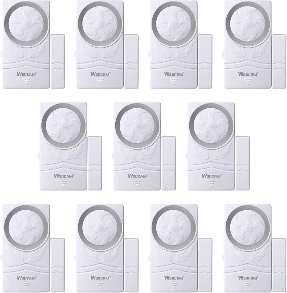 WSDCAM Door and Window Alarm for Home Wireless Alarms Security System Magnetic Alarm Sensor Close Door Reminder Loud 110 dB, 4-in-1 Mode Window Alarms 10 Pack