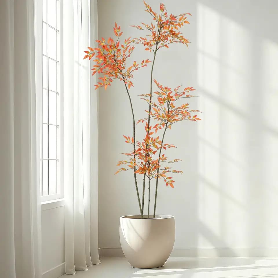 Giegxin 6ft Faux Bamboo Tree Artificial Nandina Tree Realistic Fake Plants