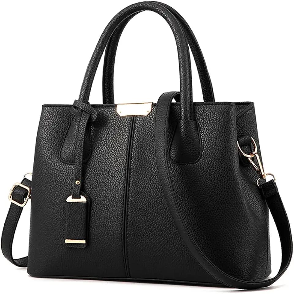 Covelin Women's Top-handle Cross Body Handbag Middle Size Purse Durable Leather Tote Bag