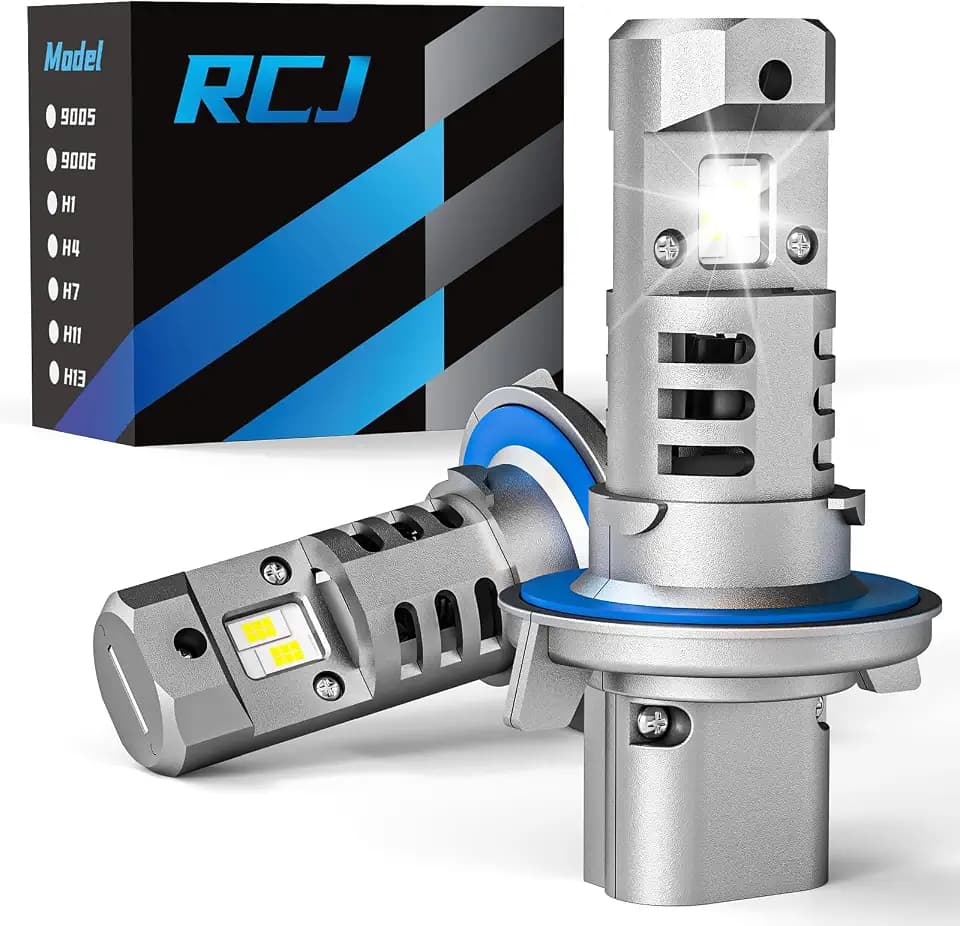 RCJ H13/9008 Fog Light Bulbs, 6000K Cool White, Plug-N-Play, Pack of 2