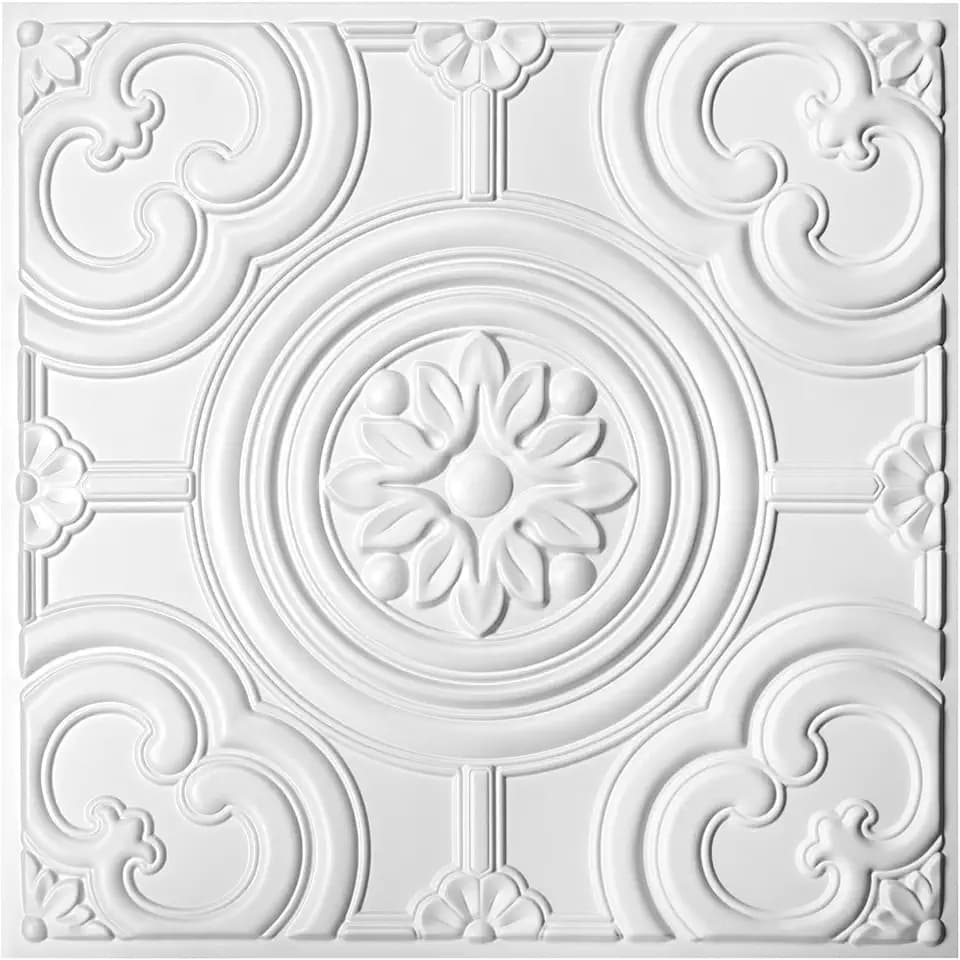 WOWSTAR 24-Pack 24"x24" PVC Drop Ceiling Tiles, White