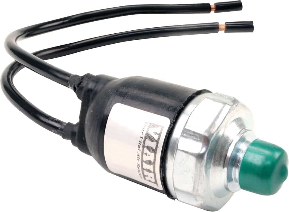Viair Sealed Pressure Switch, 1/4" M NPT Port, 12 GA Lead Wires (85 PSI On, 105 PSI Off)