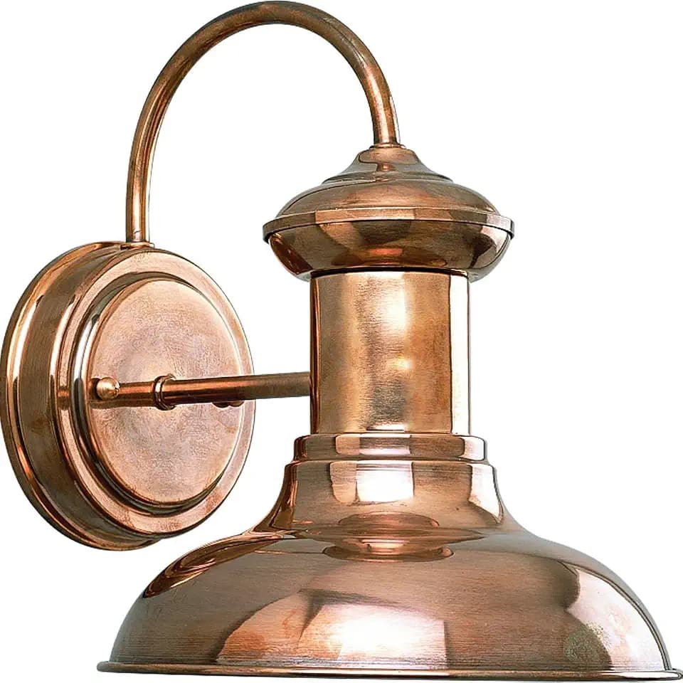 Progress Lighting Brookside Outdoor Wall Lantern Light, Copper