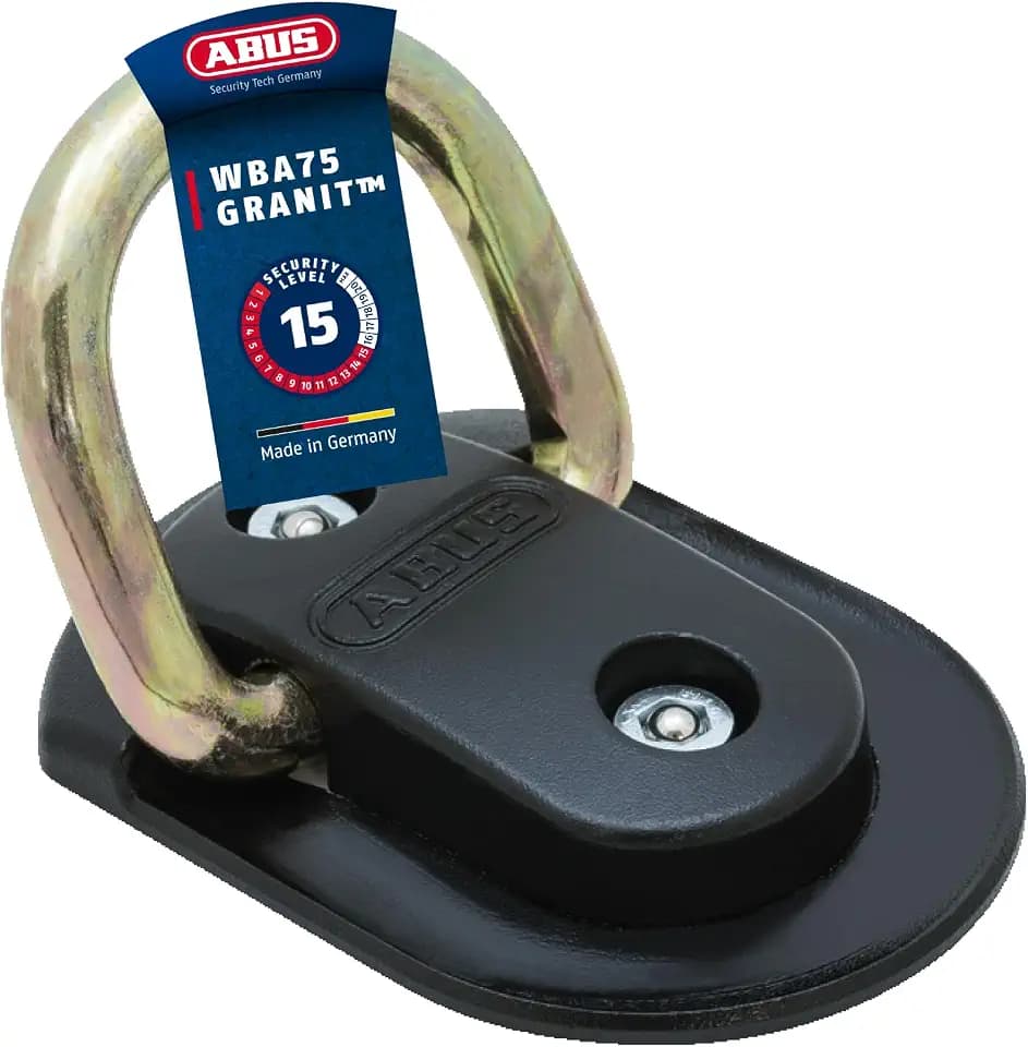 ABUS Wand- und Bodenanker Granit WBA 75 - Befestigungsanker für Fahrrad, Motorrad oder Roller - Diebstahlsicherung für Garagen, Keller, Hauswände Sicherheitslevel 15, Schwarz, One Size