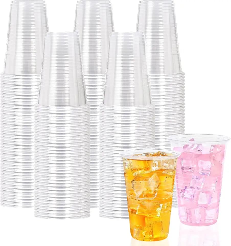 BYSNOW 200 Pack 16 oz Clear Plastic Cups, Disposable Plastic Water Cups