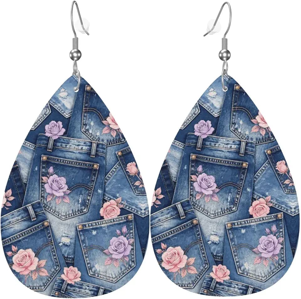 Teardrop Faux Leather Dangle Earrings For Women
