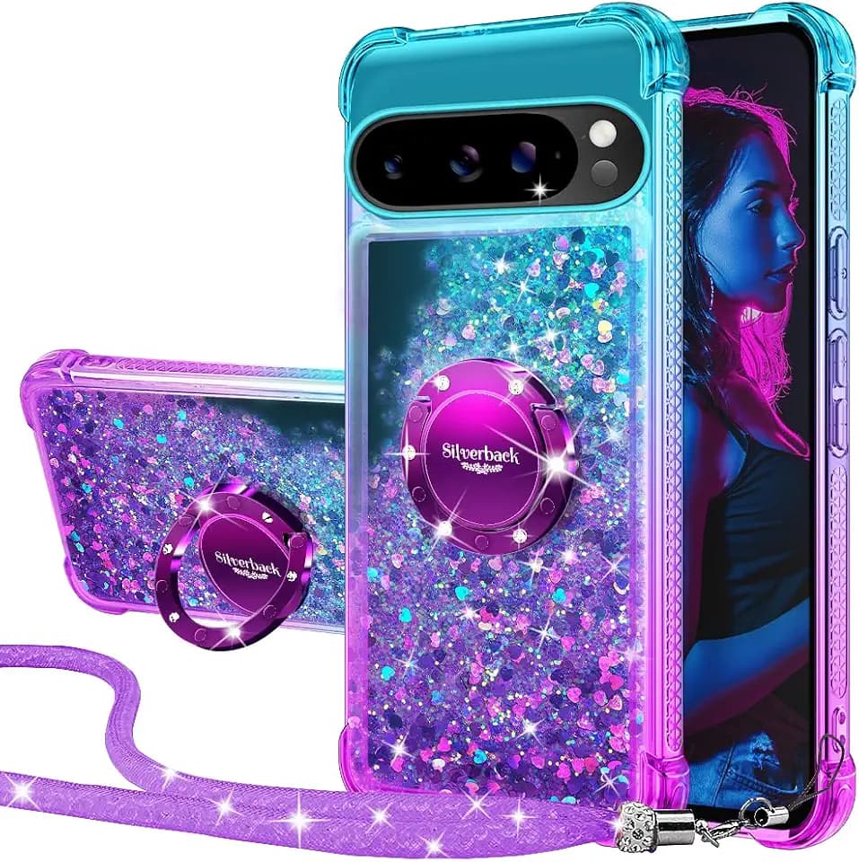 Silverback for Google Pixel 10 Pro XL Case with Ring Stand, Purple