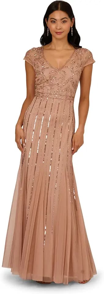 Adrianna Papell Women's Beaded Long Dress