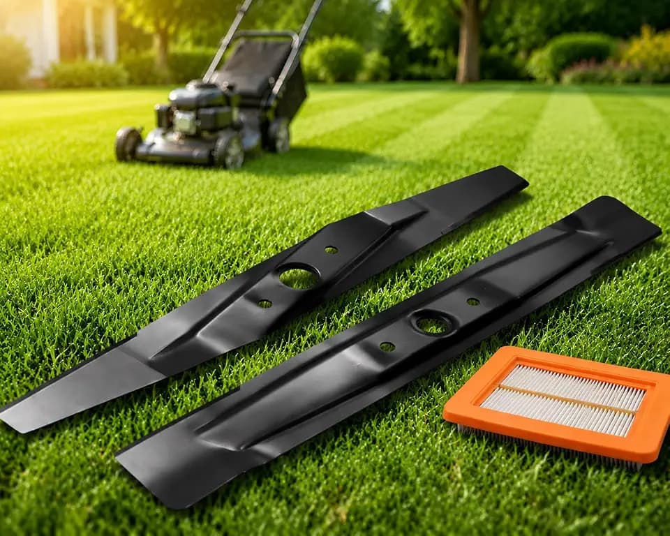 72511-VR8-M00A Lawn Mower Blades with 17211-Z8B-901 Air Filter, Replacement Blades for HRN 216 & HRN216 Mowers, Compatible with 21" Lawn Mower Blades 72511-VR8-M00