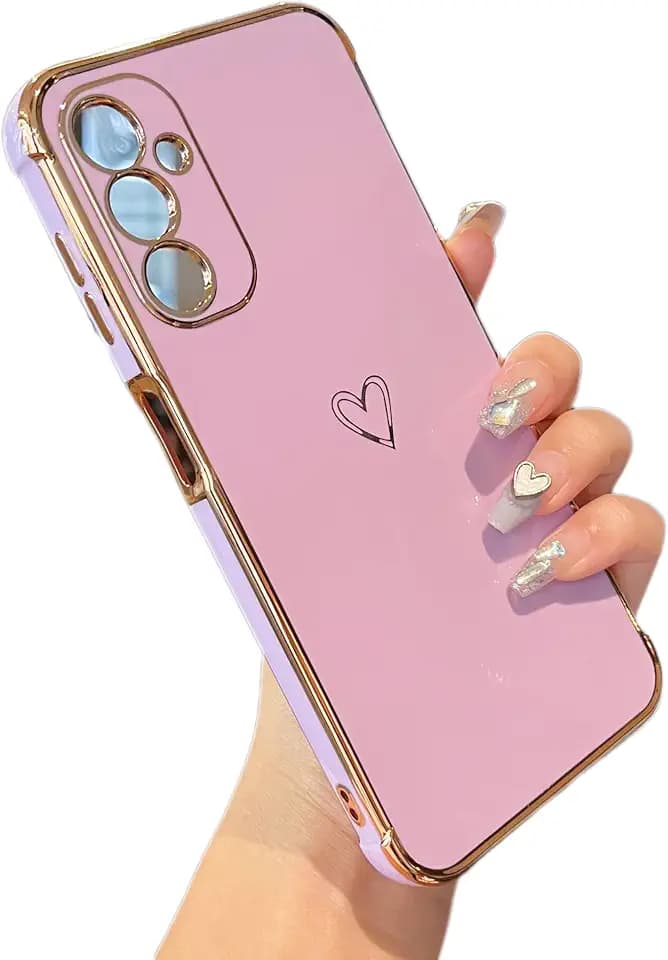 ZTOFERA for Samsung Galaxy A55 5G Case with Heart Pattern,Purple