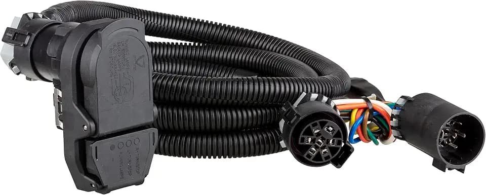 CURT 56003 7-Foot Vehicle-Side Truck Bed 4-Pin, 7-Pin Trailer Wiring Harness Extension, Compatible with Select,