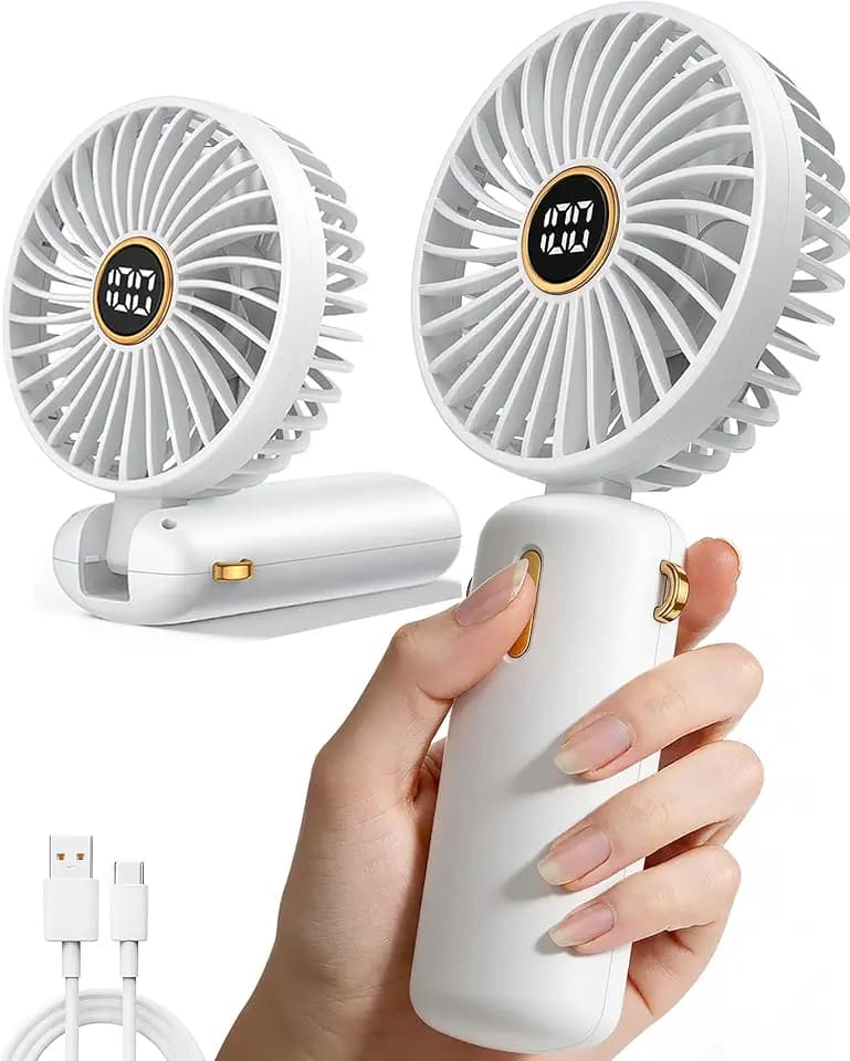 Handventilator-Mini-Ventilator-Akku-Aufladbar-Klein-Hand-Held-USB-Fan Portable Ventilatoren Kleiner Taschenventilator Leise Tragbarer Unterwegs Handy Tischventilator Taschen Electric Kinder Camping