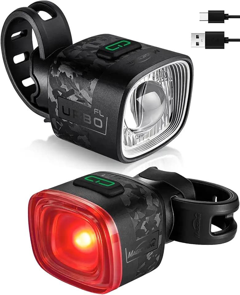 MagicShine URBO COMBO Bike Lights Front and Back, 82h Runtime Bicycle Light