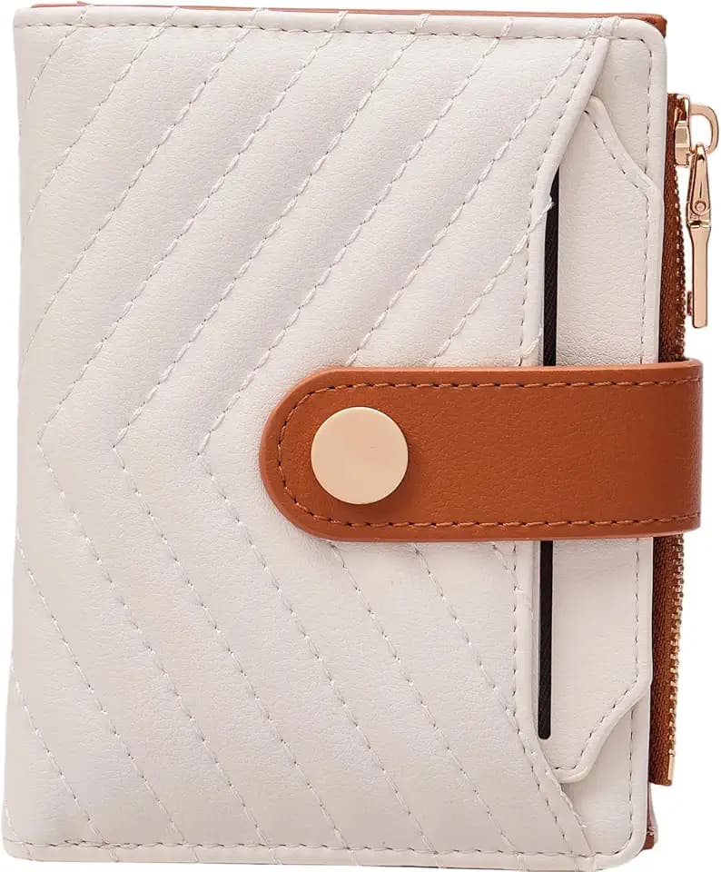Small Wallet for Women Bifold Card Holder with Zipper Coin Pocket